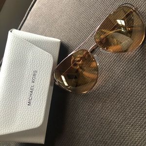 Michael Kors rose gold aviator sunglasses
